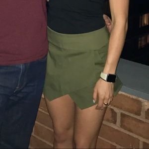 Aritzia Asymmetrical army green skort